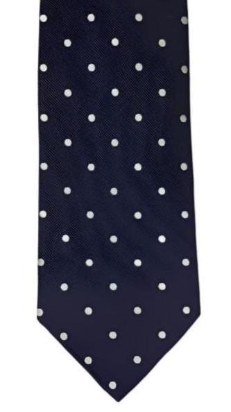 Bold Navy Polka Dot Italian Silk Tie