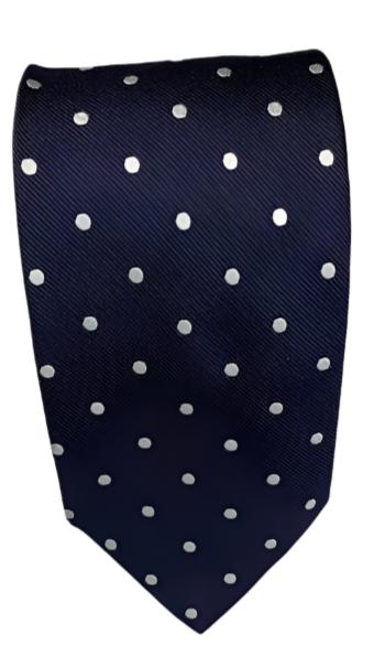 Bold Navy Polka Dot Italian Silk Tie