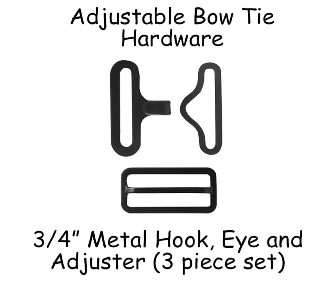 Bow Tie Hardware Clips - 3/4" (19mm) Black - 10 Sets