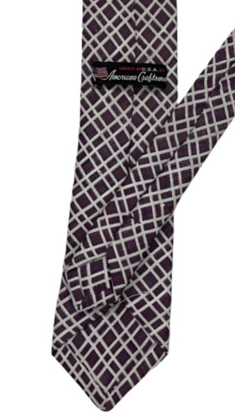 Brown and Beige Plaid Cotton Tie