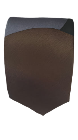 Artistic Brown Necktie with Abstract Overlapping Circle Design