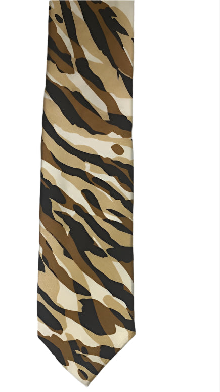 Camouflage Printed Silk Necktie