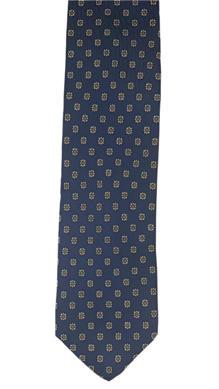 Blue Floral Silk Tie