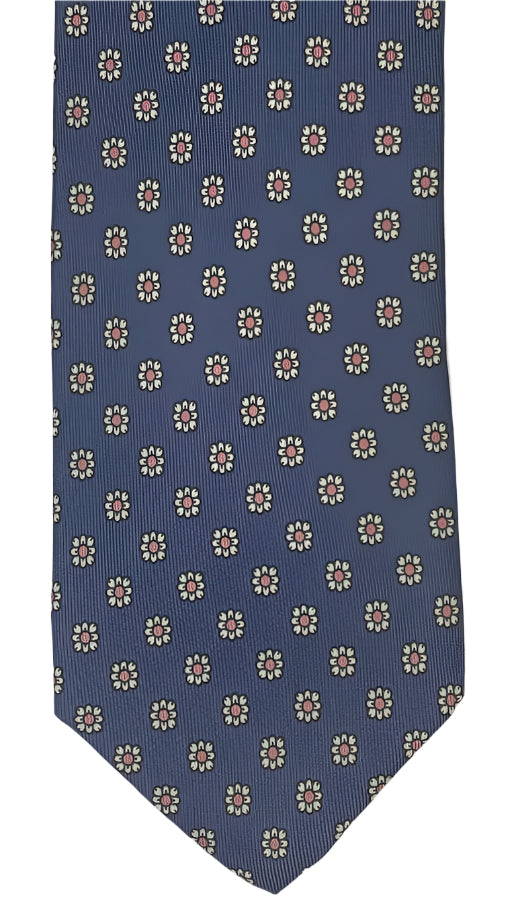 Blue Floral Silk Tie