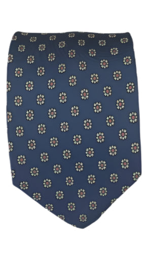 Blue Floral Silk Tie