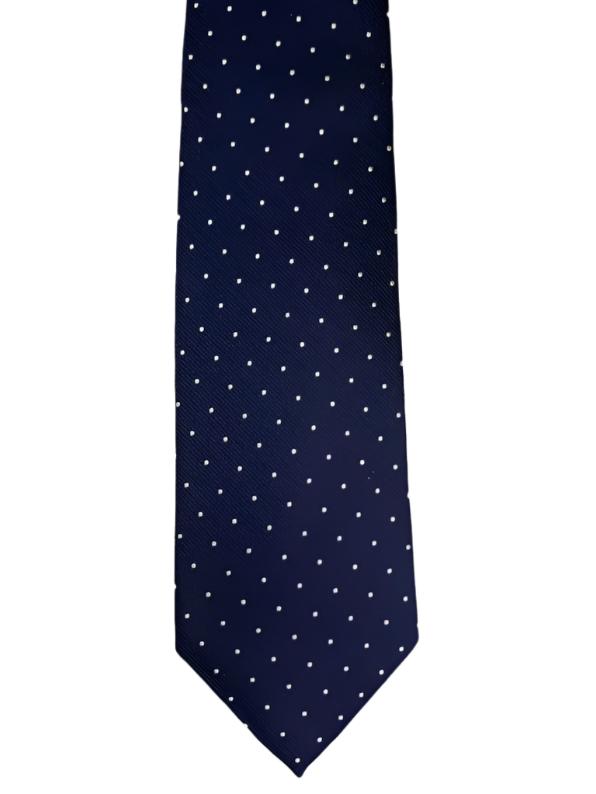 Classic Navy Polka Dot Italian Silk Tie