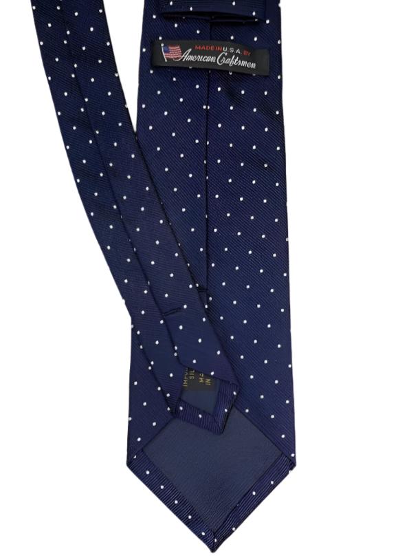 Classic Navy Polka Dot Italian Silk Tie