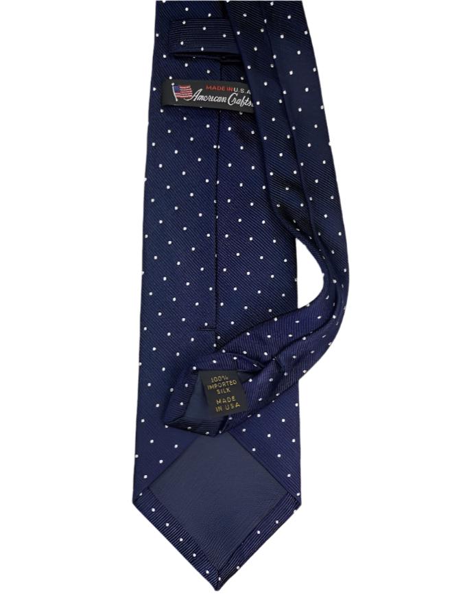 Classic Navy Polka Dot Italian Silk Tie