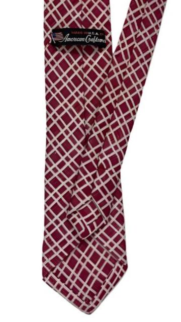 Red and White Plaid Cotton Tie